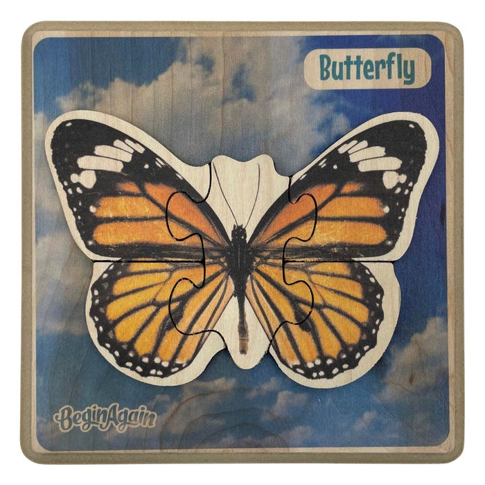 BeginAgain Garden Pals Butterfly Puzzle, 5 Pieces