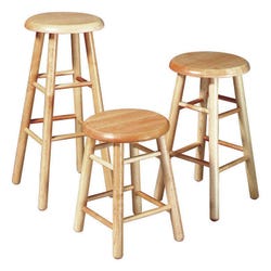 Hann Stool, 18 in Seat Height, 13 Inch Round Seat, Solid Hard Maple, Natural 446711