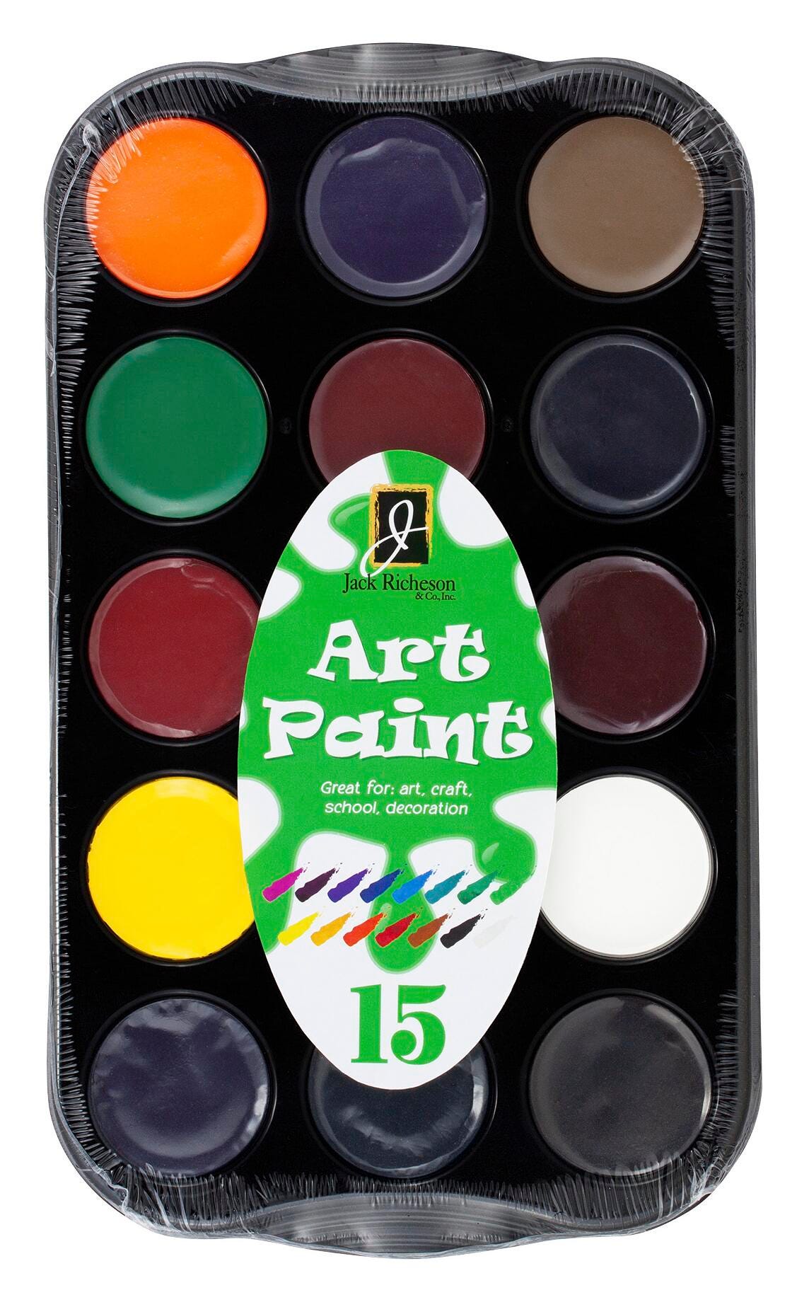 Jack Richeson Non-Toxic Watercolor Paint, 15 Color Set Item Number 2041417