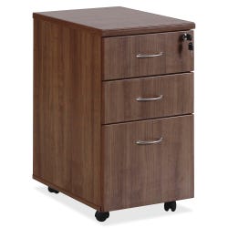 Image for Lorell Essentials Walnut Freestanding Mobile Pedestal, B/B/F, 15-3/4 x 22 x 28-3/8 Inches, Walnut from School Specialty