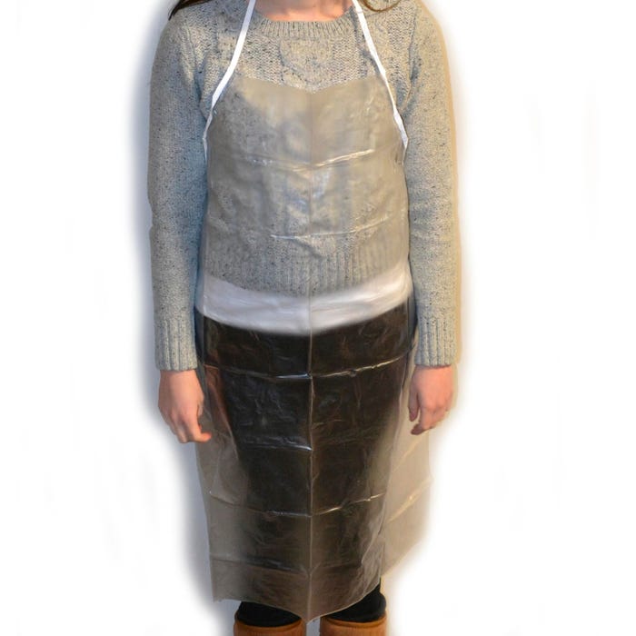 Eisco Labs Clear Vinyl Bib Apron, Large, 42 x 27 Inches