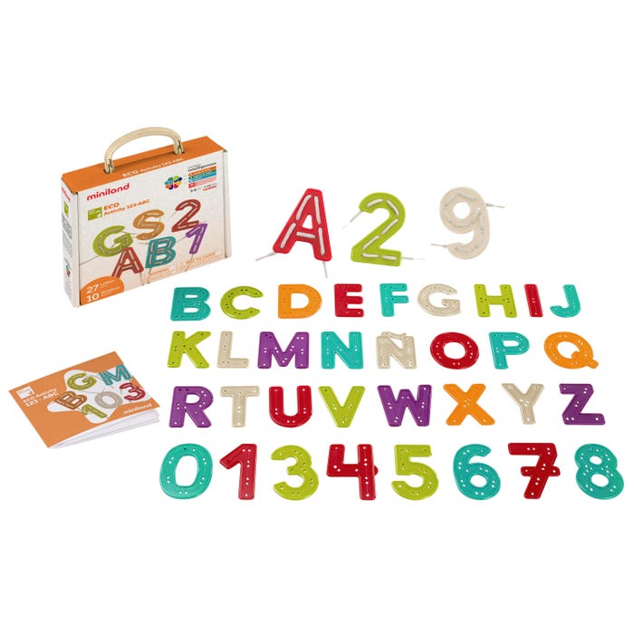 Miniland Eco Activity 123 ABC, 37 Piece Set