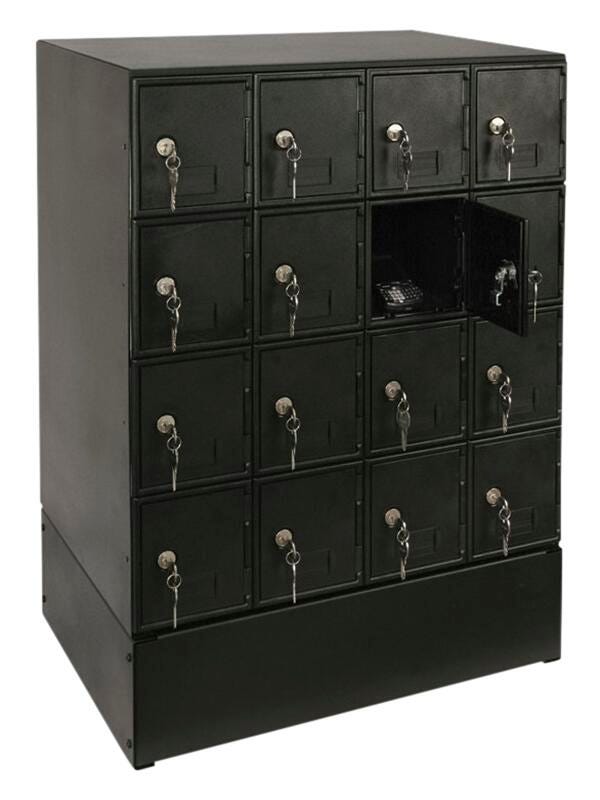 Image for United Visual Products 16 B Size Door Key Lock Cell Phone Locker With Base from School Specialty