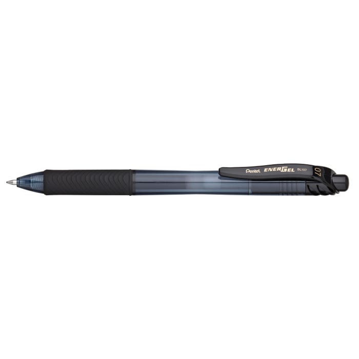 Pentel EnerGel-X Retractable Liquid Gel Pen, 0.7 mm, Black, Pack of 12