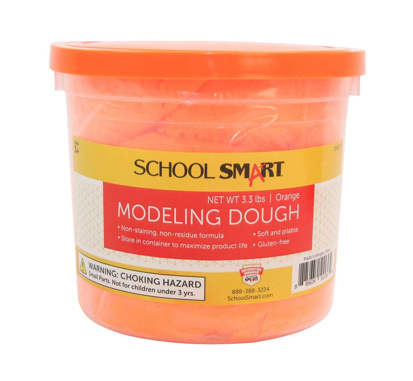 School Smart Gluten-Free Modeling Dough, 3-1/3 Pound Tub, Orange 2148173