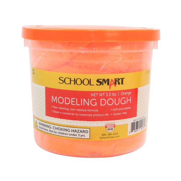 School Smart Gluten-Free Modeling Dough, 3-1/3 Pound Tub, Orange