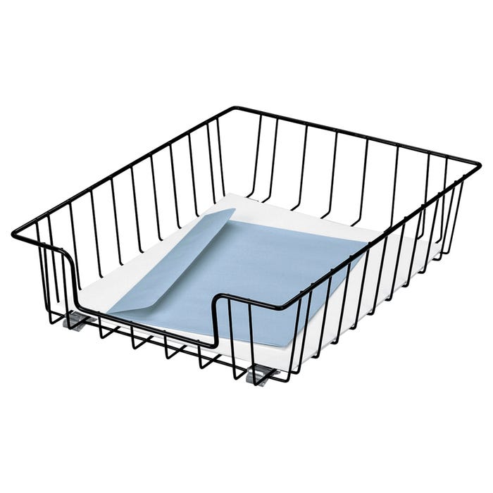 Fellowes Steel Letter Size Wire Stacking Desk Tray, 10 X 14 X 3 in, Black