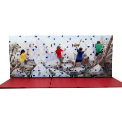 Everlast Climbing Mountain Mural Traverse Wall Package, 8 x 40 Feet, 2 Inch Red Mat 1480261