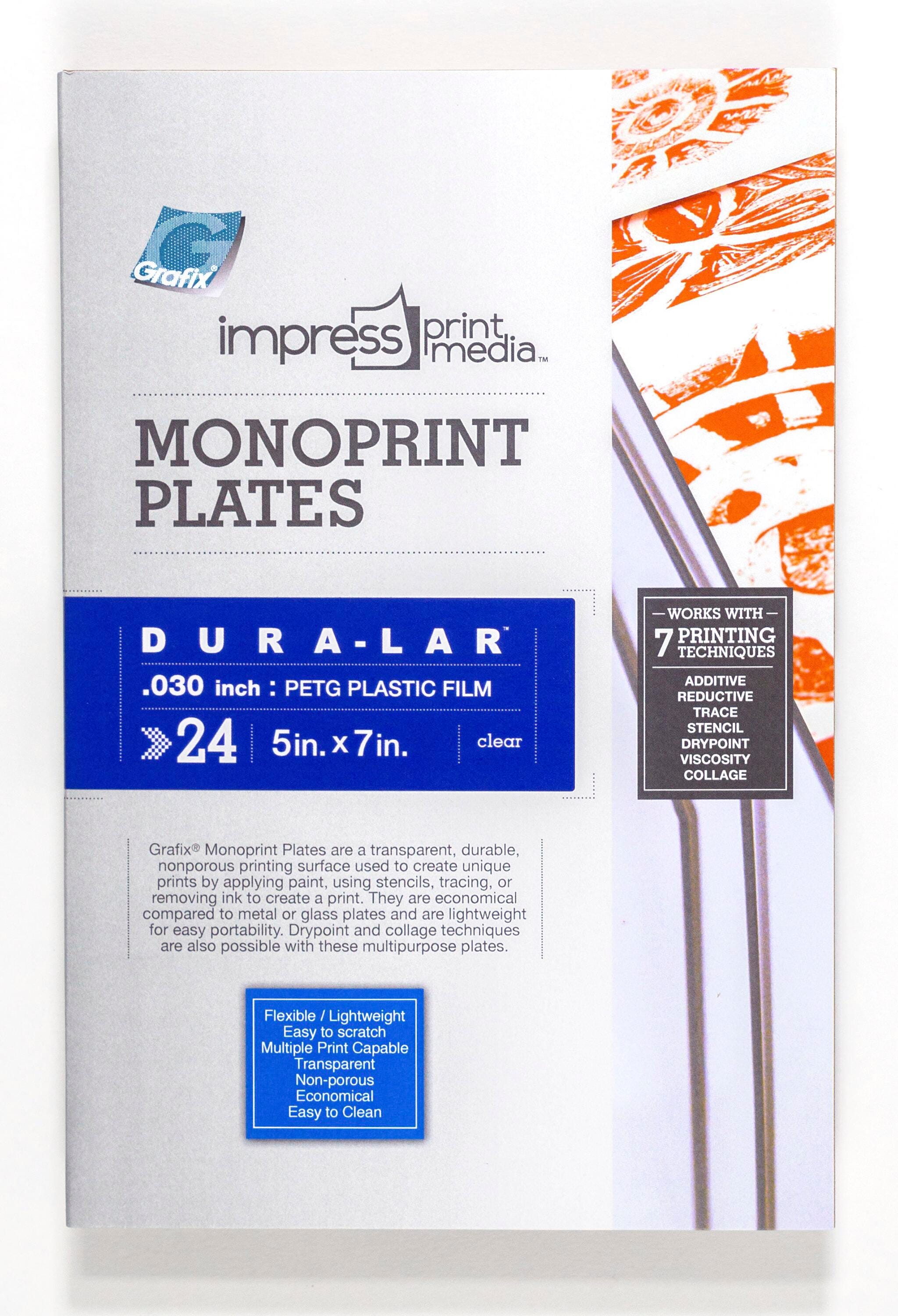 Grafix IMPRESS Print Media Monoprint Plates, 5 x 7 Inches, Clear, Pack of 24 2001244