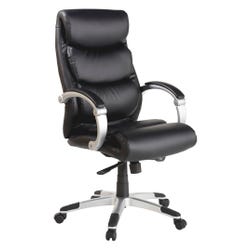 Lorell Executive Flex Arms Leather High-back Chair, 27 x 30 x 46-1/2 in, Black