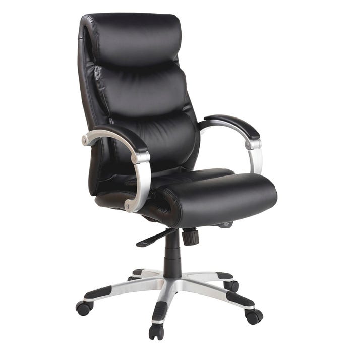 Lorell Executive Flex Arms Leather High-back Chair, 27 x 30 x 46-1/2 in, Black