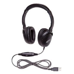 Image for Califone NeoTech Plus 10171MUSB Premium, Over-Ear Stereo Headset with Inline Microphone, USB Plug, Black from School Specialty