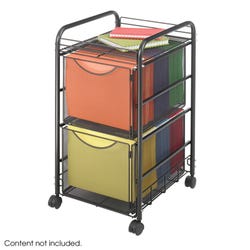 Safco Onyx Mesh File Cart, 2 Drawer, 15-3/4 x 17 x 27 Inches, Black, Item Number 1396679