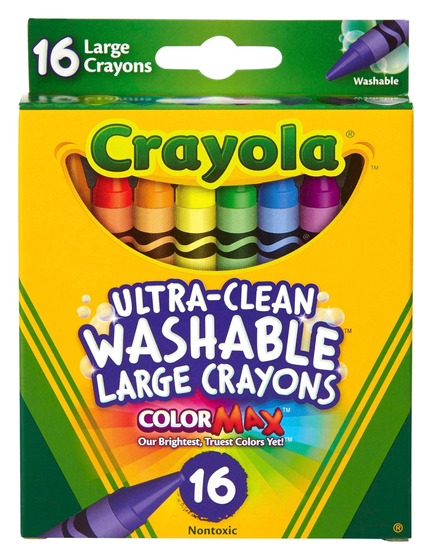 Crayola Large Ultra-Clean Washable Crayons, Assorted Colors, Set of 16 1381519
