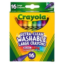 Crayola Large Ultra-Clean Washable Crayons, Assorted Colors, Set of 16 1381519