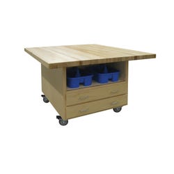 Hann Crafts and Project Workstation, 64 x 54 x 34-1/4 Inches, Hard Maple, Casters 2141894