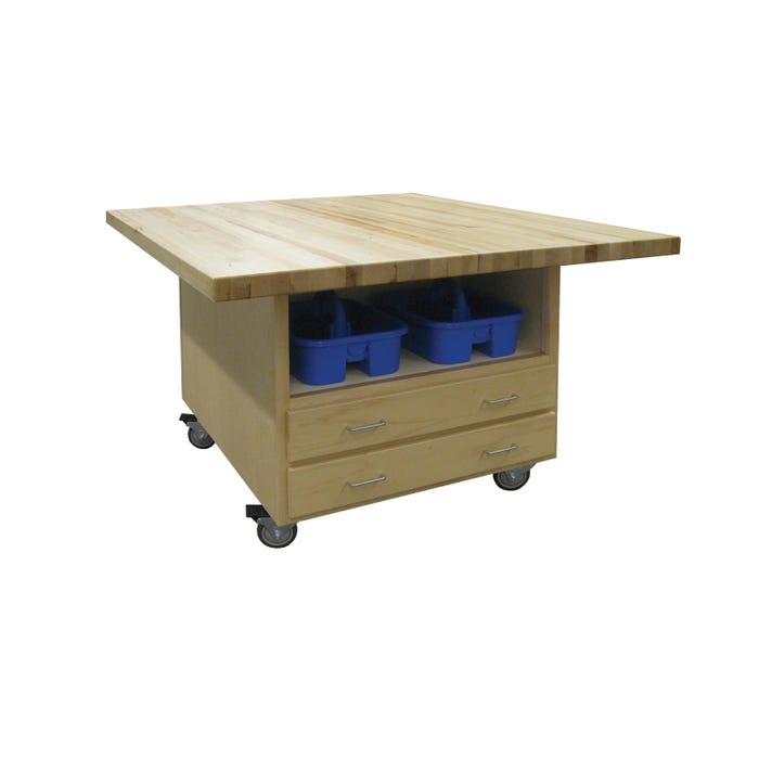 Hann Crafts and Project Workstation, 64 W x 54 D x 34-1/4 H Inches, Hard Maple, Casters