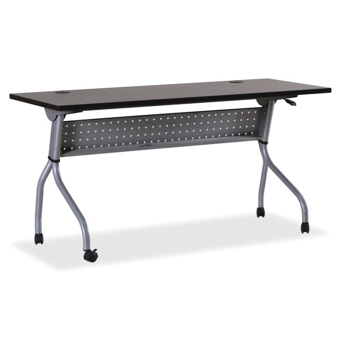 Lorell Training Table, Espresso with Silver Base, 60 x 23-1/2 x 29-1/2 Inches