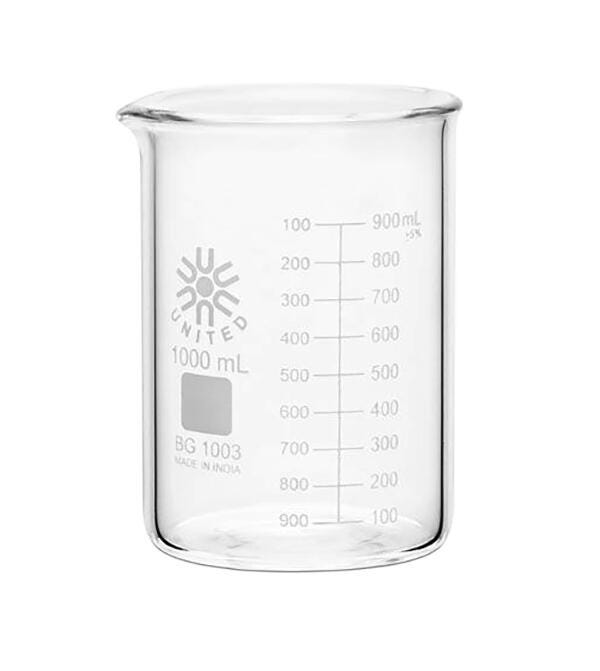 United Scientific Beakers, Low Form, Heavy Duty, 1000ml 2089957