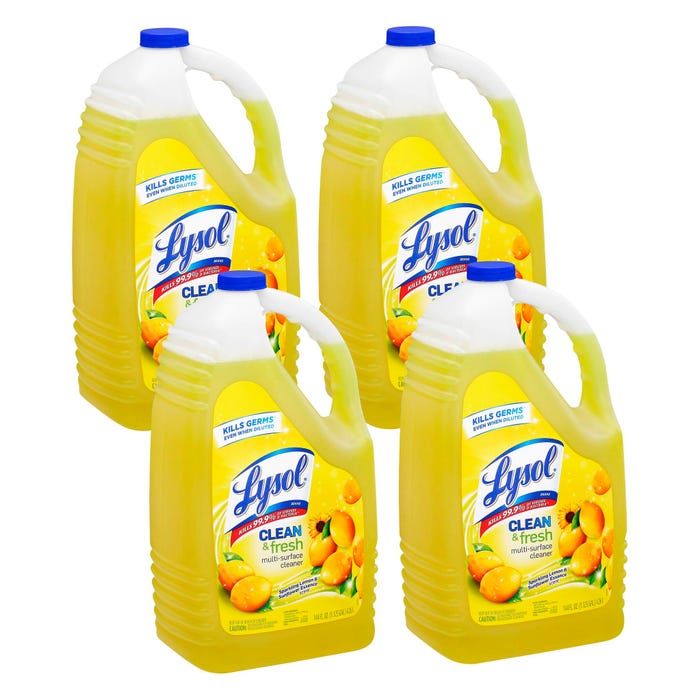 Lysol Clean & Fresh Multi Purpose Cleaner, Lemon Breeze, Case of 4