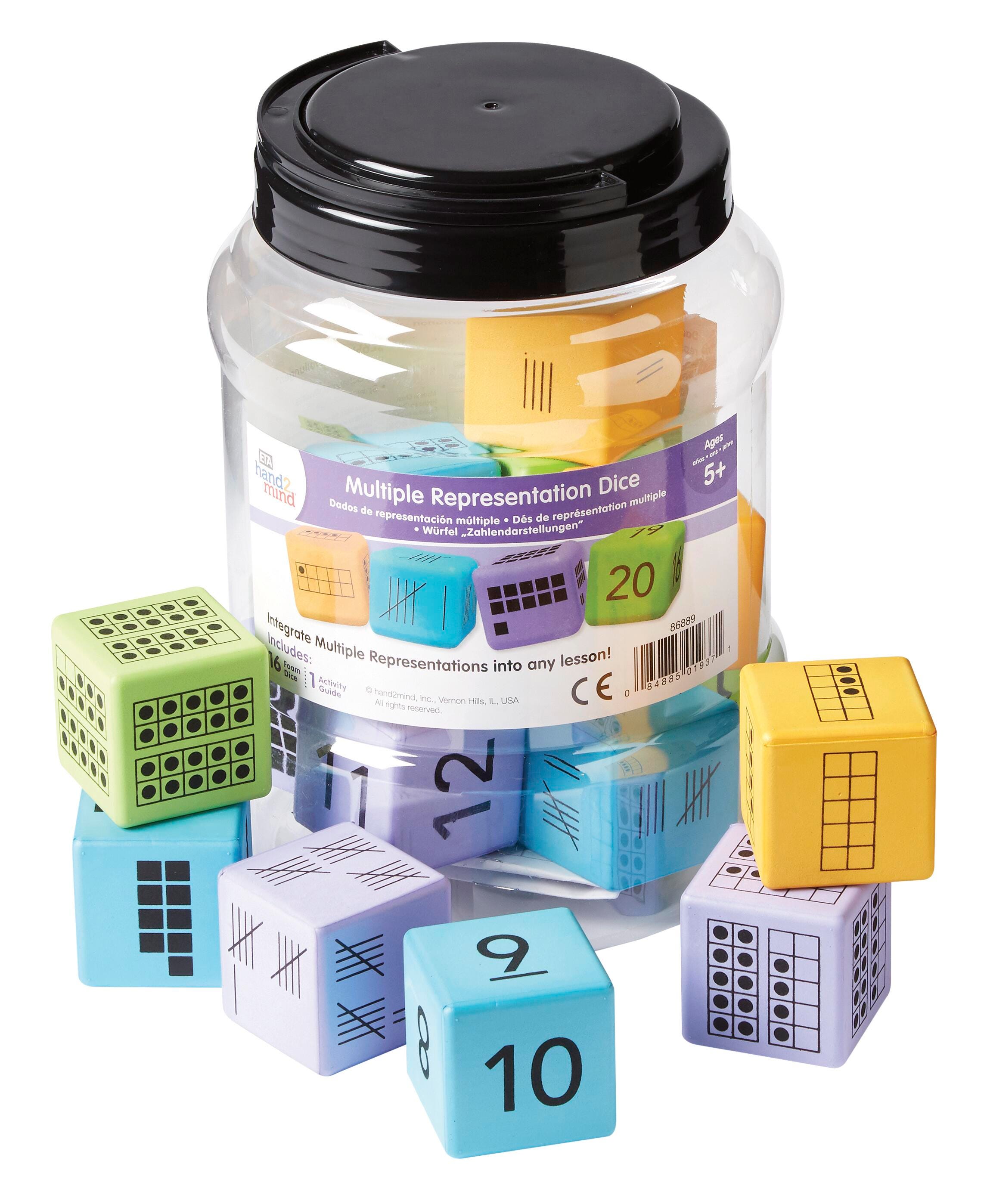 Hand2Mind Dice Multiple Representation Foam Dice, Grades K to 2, Item Number 2098313