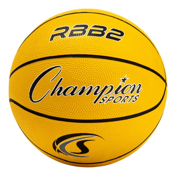 Champion Sports Rubber Basketball, Youth, Size 5, Yellow