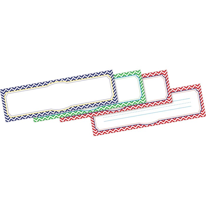 Barker Creek Nautical Chevron Name Plates, 12 x 3-1/2 Inches, Set of 36