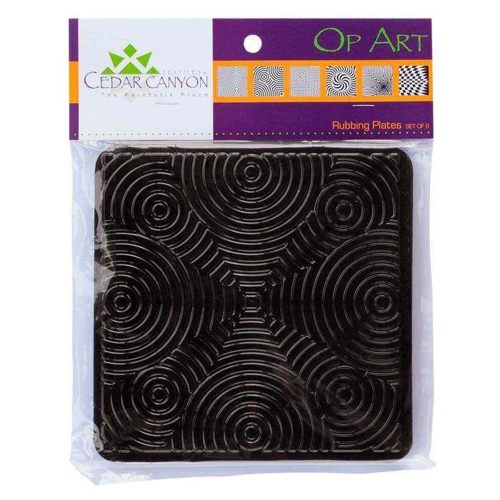 Jack Richeson Op Art Rubbing Plate, 7 x 7 Inches, Set of 6