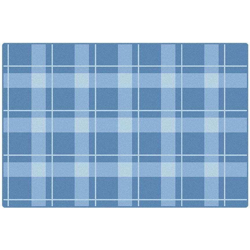 Image for Carpets for Kids Premium Plaid Carpet, 4 x 6 Feet, Rectangle, Blue from School Specialty