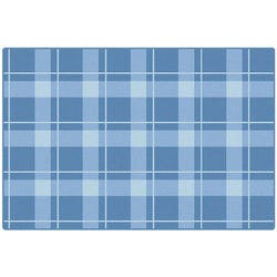 Carpets for Kids Premium Plaid Carpet, 4 x 6 Feet, Rectangle, Blue