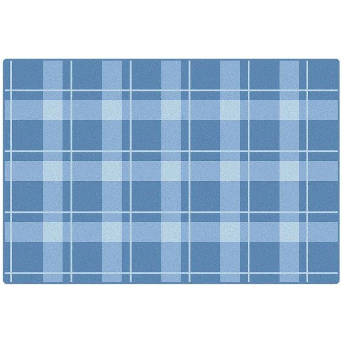 Carpets for Kids Premium Plaid Carpet, 4 x 6 Feet, Rectangle, Blue