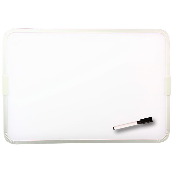 Flipside Two-Sided Aluminum Framed Magnetic Dry Erase Board with Marker, 9 x 12 Inches, White