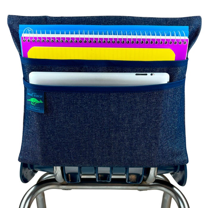Aussie Pouch Original Chair Pocket, Double Pockets, 13 Inches, Navy Trim
