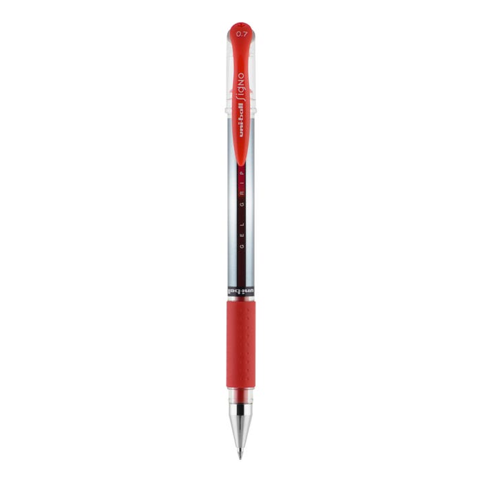 uniball Comfort Grip Stick Gel Pen, 0.7 mm Medium Tip, Red