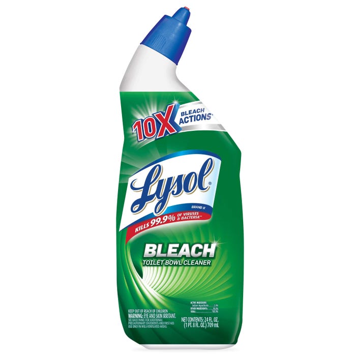 Lysol Toilet Bowl Cleaner with Bleach, 24 Ounces, Pack of 9