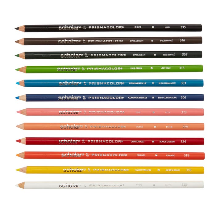 Prismacolor Scholar Colored Pencils, Assorted Colors, Set of 12