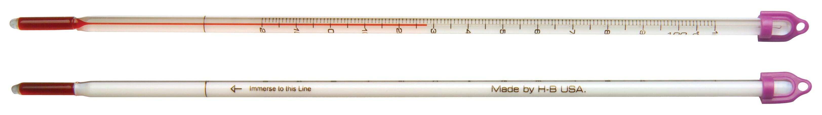 Frey Scientific Student Grade Partial Immersion Spirit Thermometer, -20 to 150 C, Yellow, Item Number 1017389