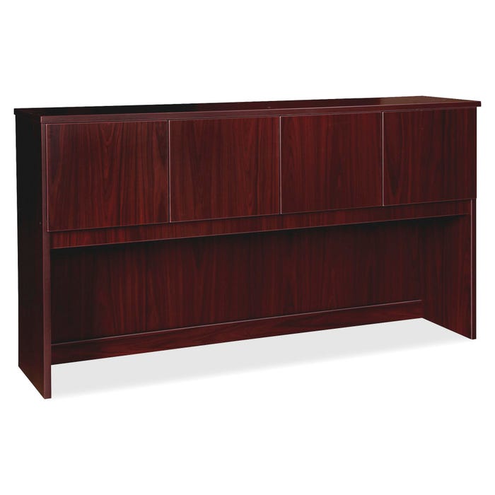 Lorell Prominence Laminate Hutch, 72 x 16 x 39 Inches, Mahogany