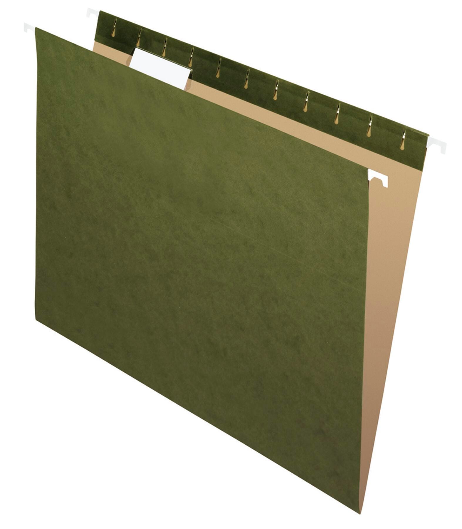 Image for School Smart Hanging File Folders, Letter Size, 1/5 Cut Tabs, Green, Pack of 25 from School Specialty