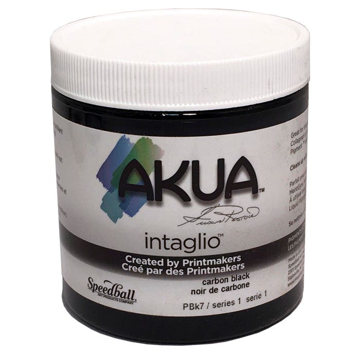 Akua Intaglio Non-Toxic Water Based Ink, Carbon Black, 8 Ounces