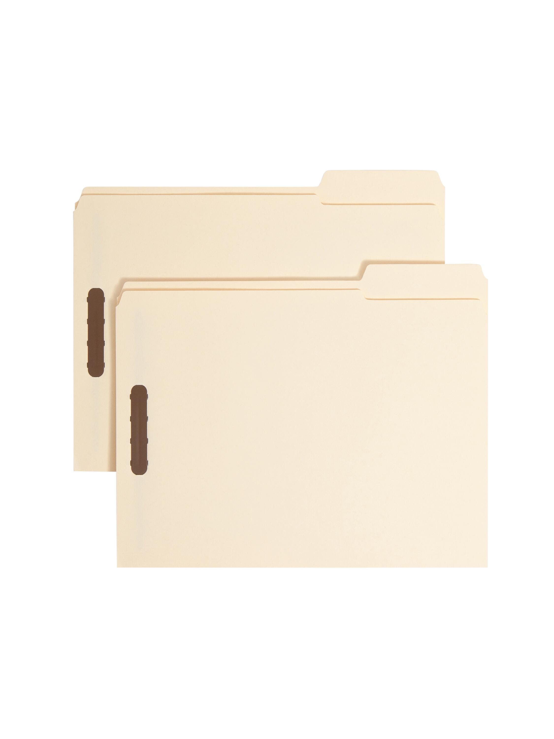 Smead Fastener File Folders with 2 Fasteners, Letter Size, Reinforced 2/5 Cut Tabs, Manila, Pack of 50
