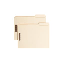 Smead Fastener File Folders with 2 Fasteners, Letter Size, Reinforced 2/5 Cut Tabs, Manila, Pack of 50