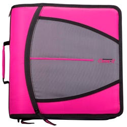 Case·it Mighty Zip Tab O-Ring Binder, 3 Inches, Magenta 2123194