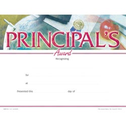 Achieve It! Principal's Award Recognition Awards, Fill in the Blank, 11 x 8-1/2 Inches, Pack of 25, Item Number 2105036