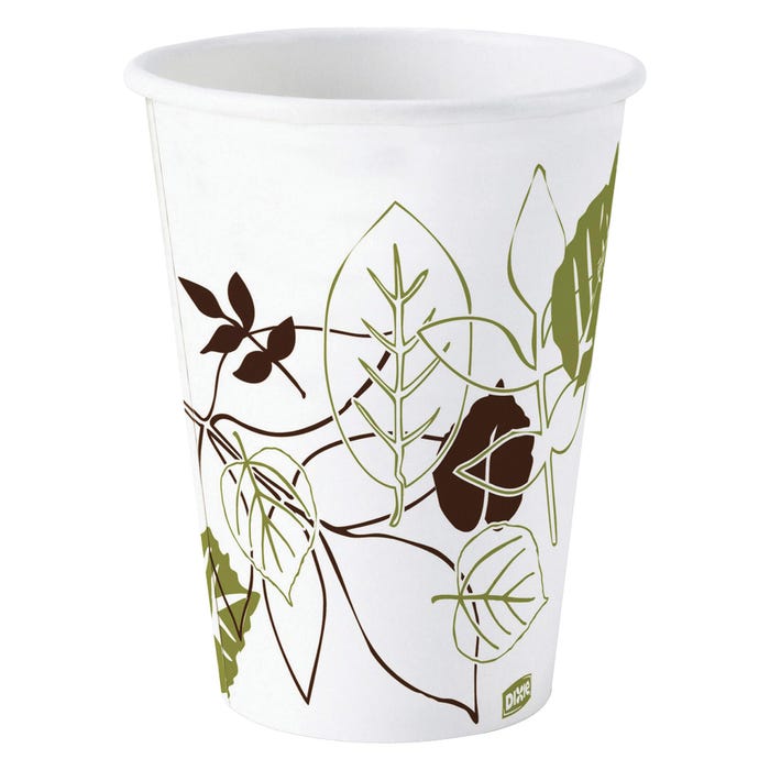 Dixie Foods Pathway Design Hot Cup, 10 oz, Poly-Lined/Paper, White, Pack of 1000