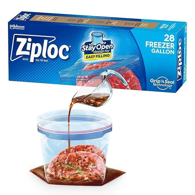 Ziploc Grip 'n Seal Freezer Bags, 1 Gallon, 28 Count 2214296