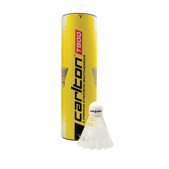 Carlton T800 White Badminton Shuttlecocks, Set of 6