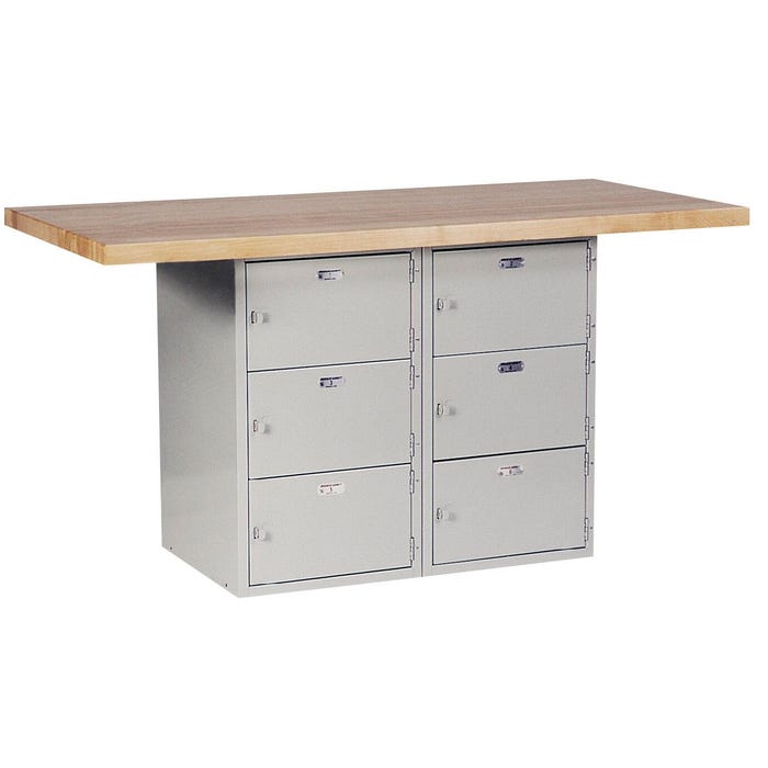 Montisa 2 Station Workbench with 6 Horizontal Lockers