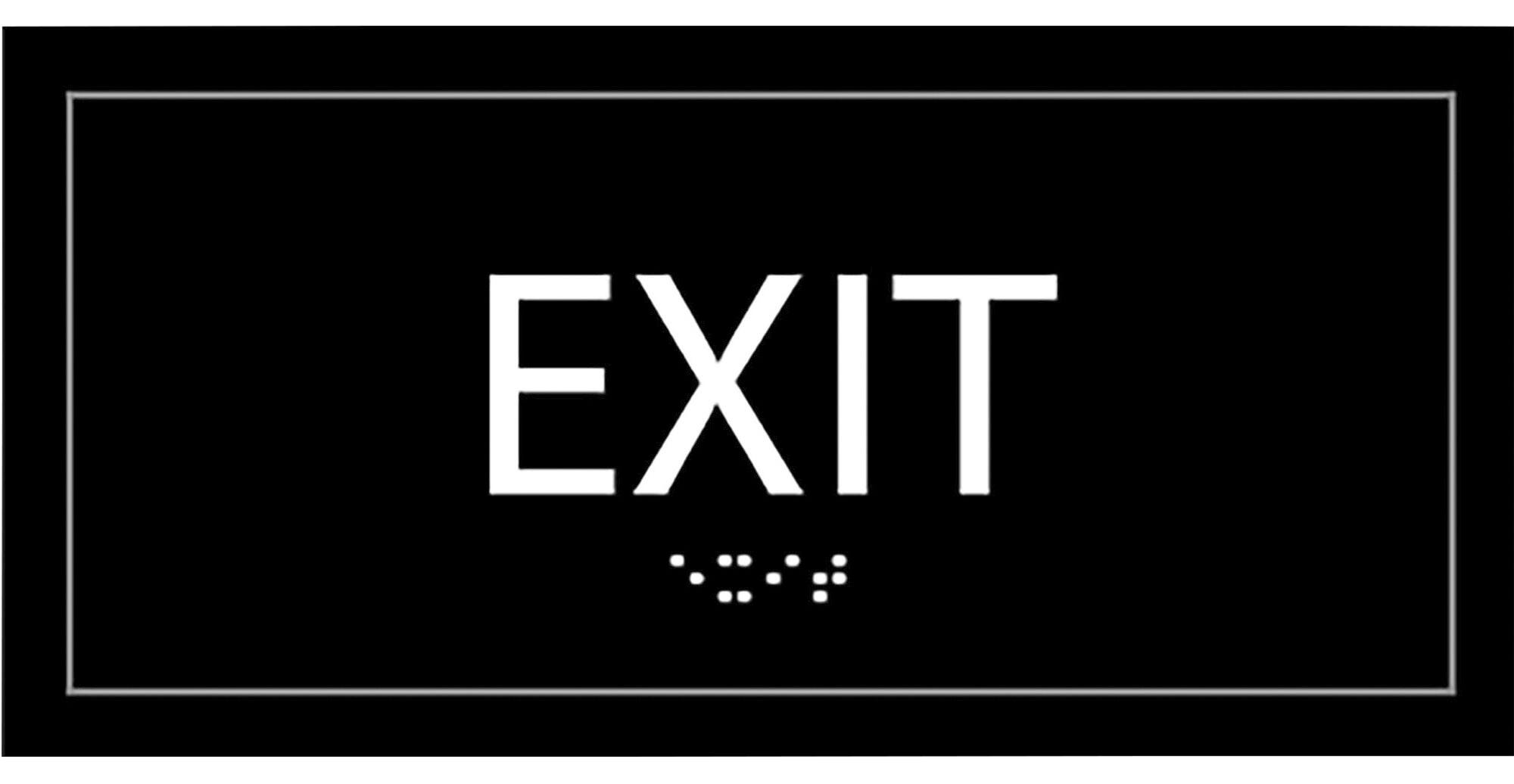 Lorell Exit Sign, 8 x 4 Inches, Black, Item Number 2026063