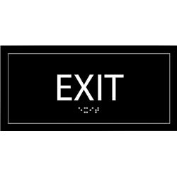 Lorell Exit Sign, 8 x 4 Inches, Black, Item Number 2026063